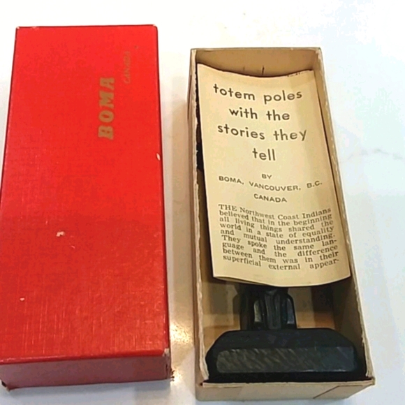 Vtg Boma carved Totem Pole with box and insert - Picture 7 of 16